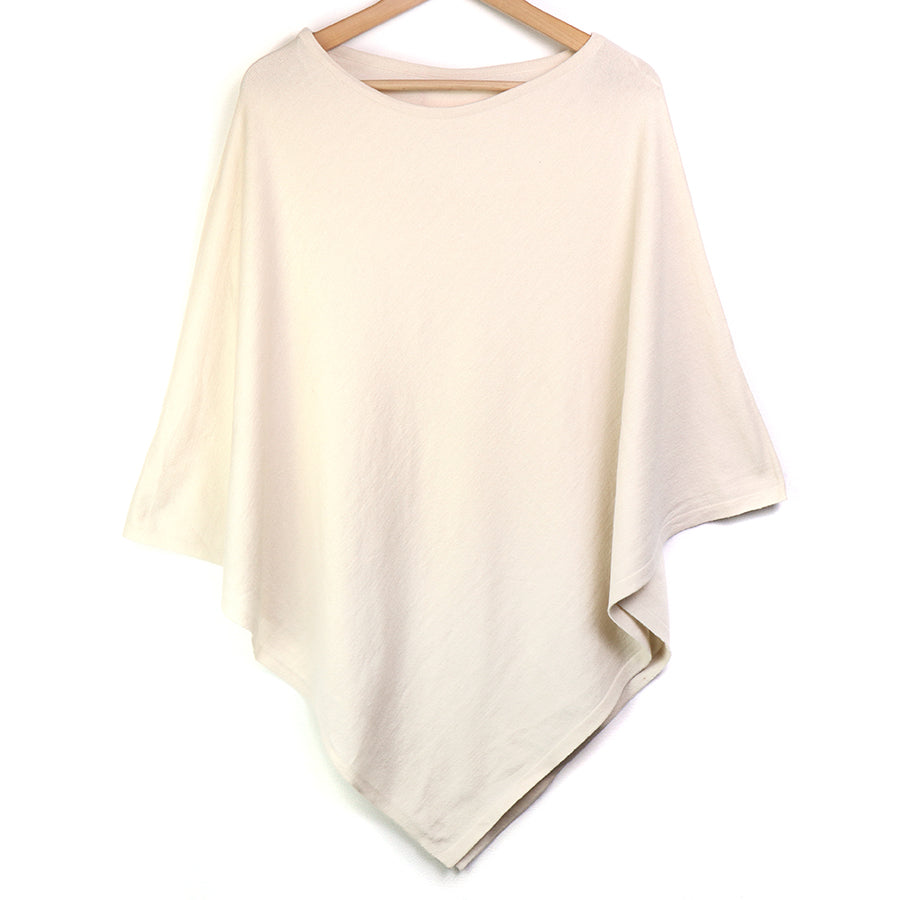 Cream Fine Knit Recycled Poly/Viscose Poncho