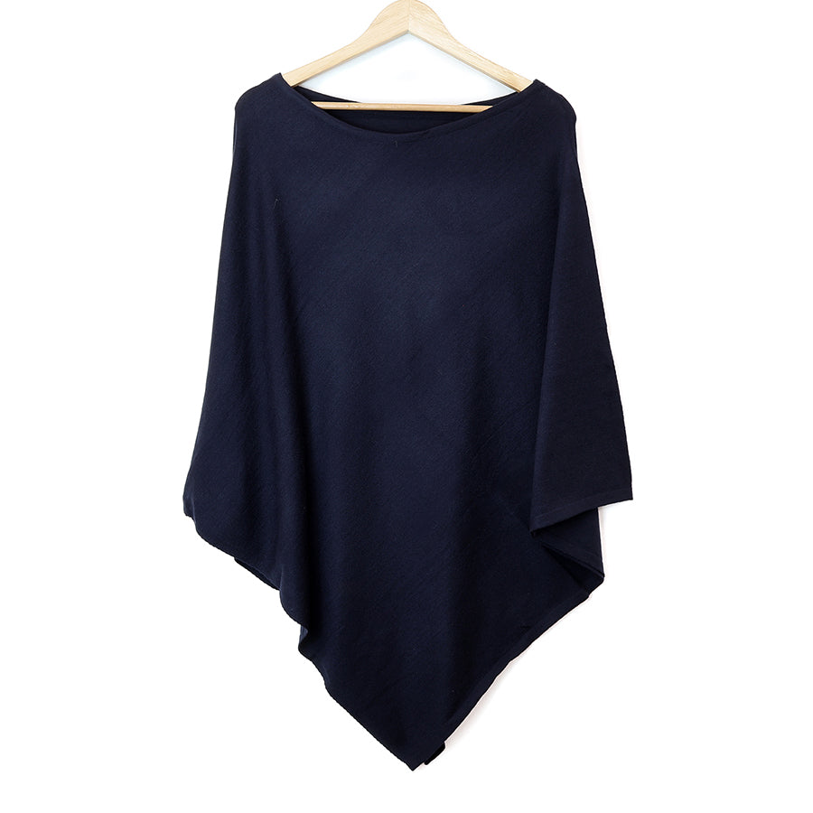 Amelia | Navy Fine Knit Poncho