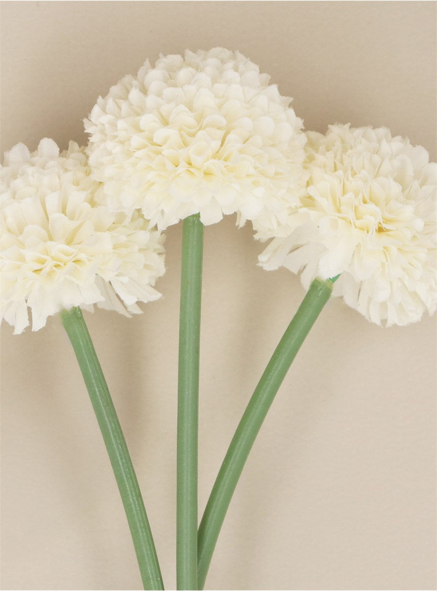 White Mini Ball Chrysanthemum Pick | Bunch 3