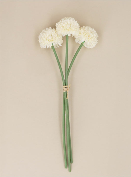 White Mini Ball Chrysanthemum Pick | Bunch 3