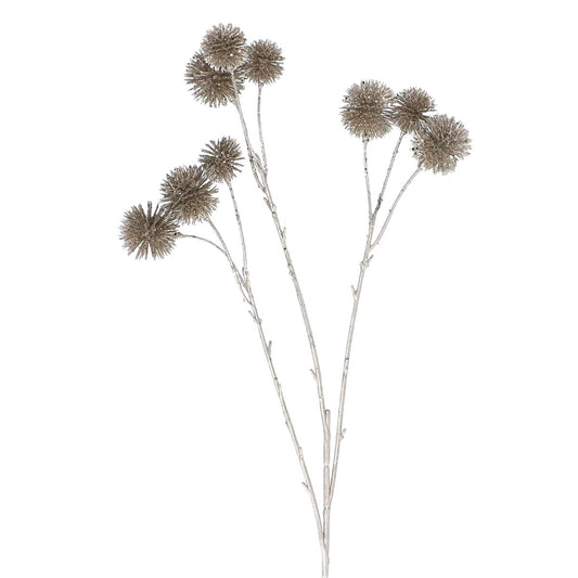 Pale Gold Acrylic Thistle Pom Pom Spray