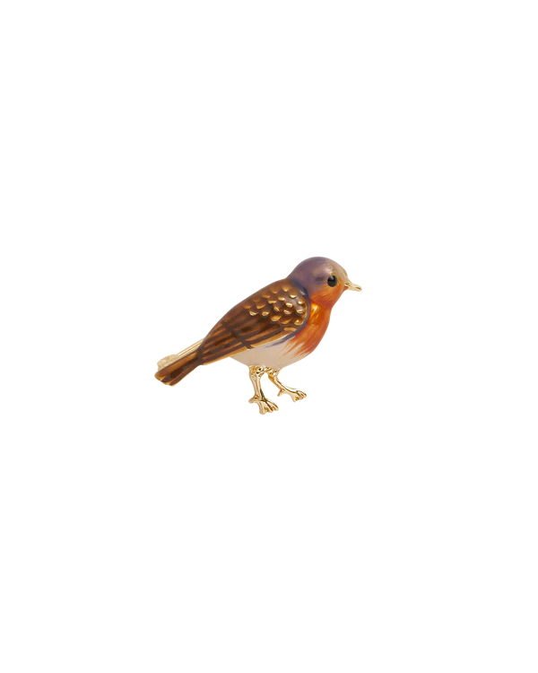 Enamel Robin Brooch
