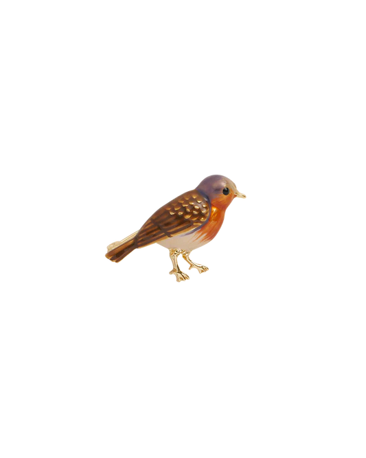 Enamel Robin Brooch