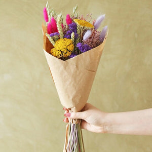 Mini Rainbow Brights Dried Flower Bouquet