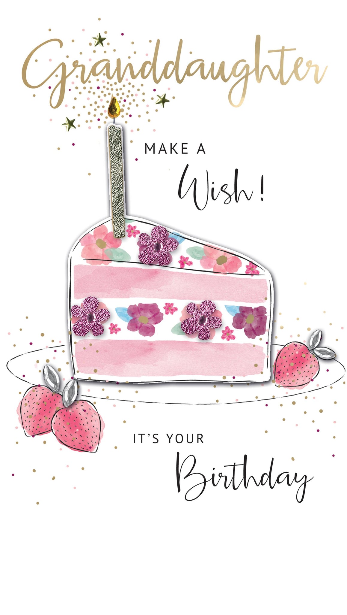 Champagne Cards | Granddaughter Birthday | Cake Slice