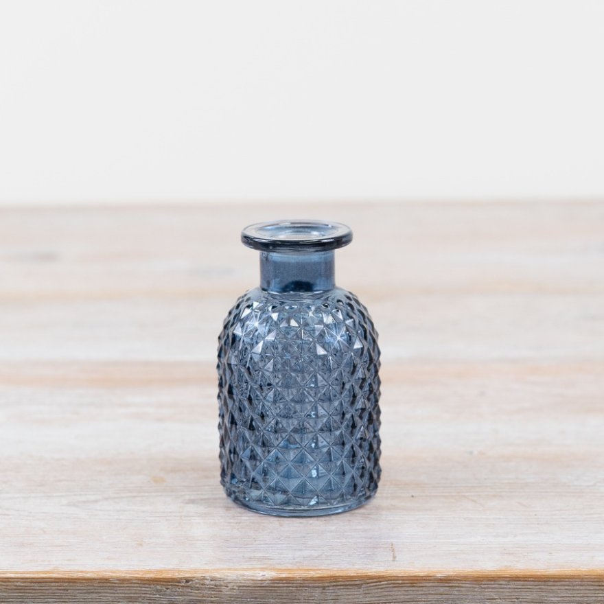 Blue Patterned Bottle Vase 9.2cm