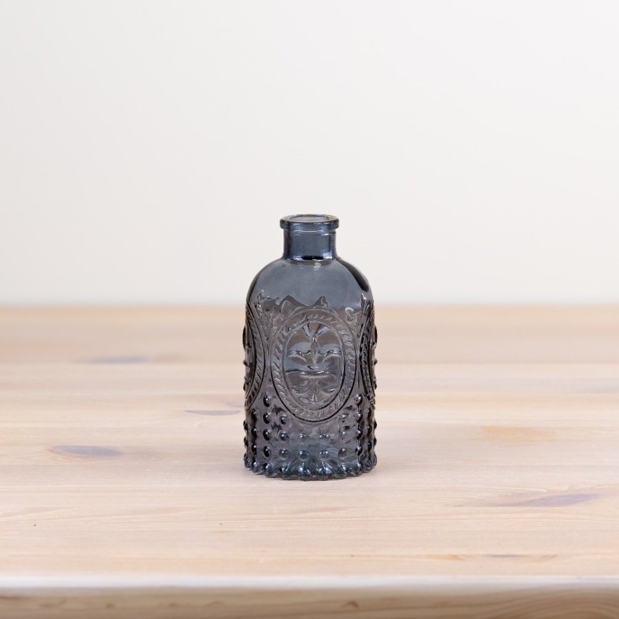 Fleur De Lis Bottle In Blue | 12.5cm