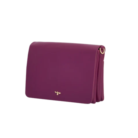 Floral Engravings Plum Crossbody Handbag