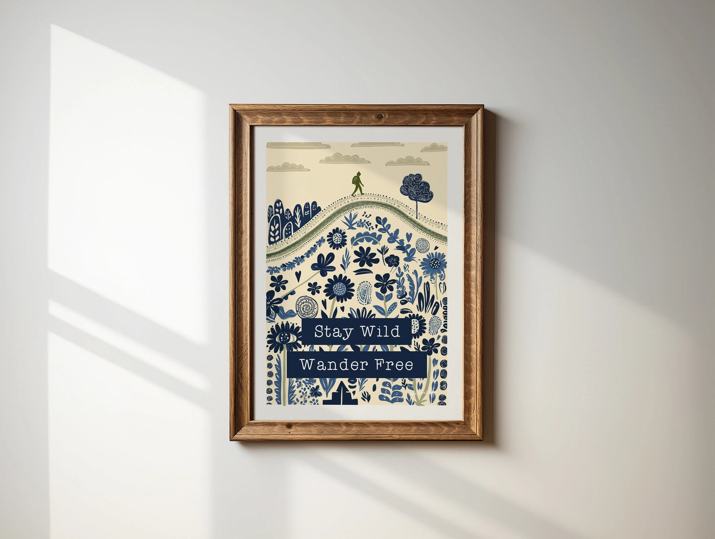 Wild And Free Just Like The Sea Print A4 | Navy Blue