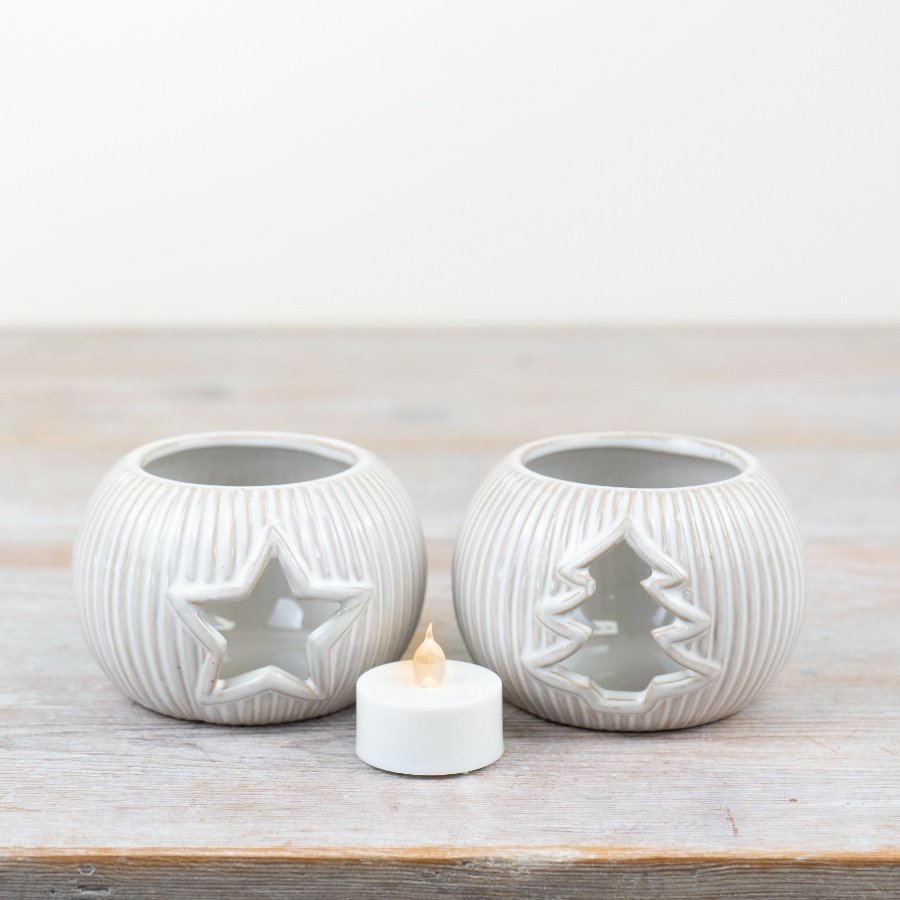 Neutral Tree Candle Holder | 9.5cm