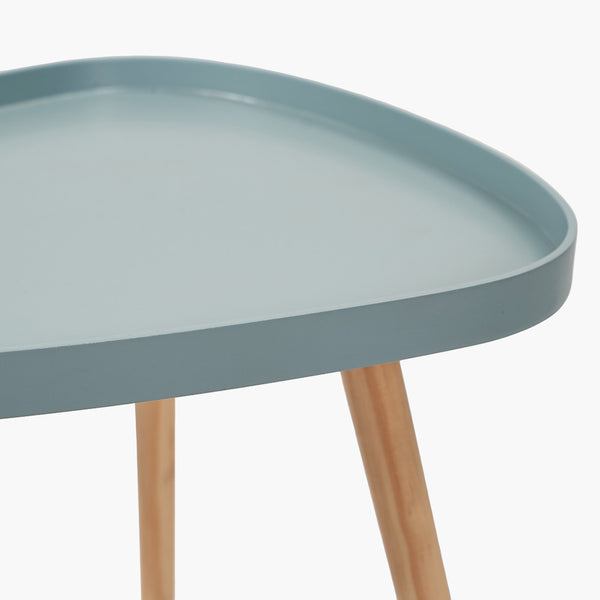 Clarice Aqua Wood Teardrop Side Table