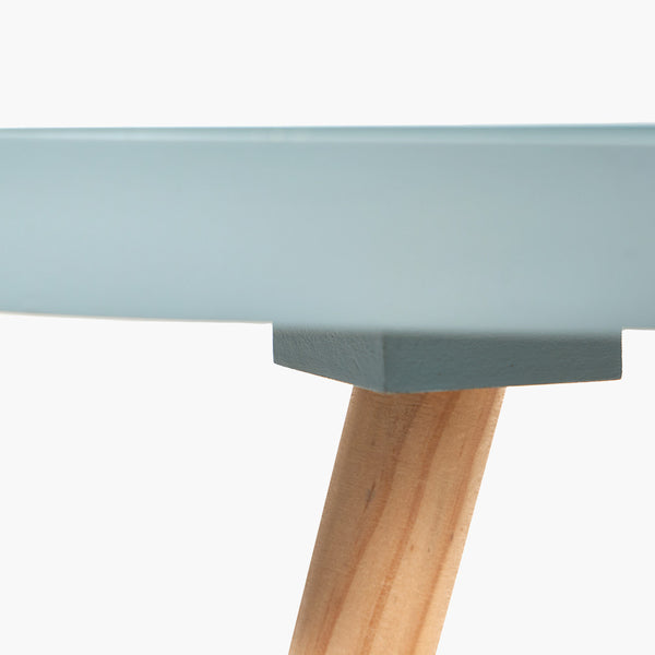 Clarice Aqua Wood Teardrop Side Table