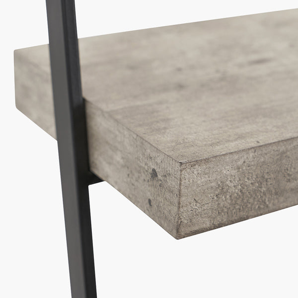 Jersey Concrete Effect Wood and Black Iron 4 Shelf Unit