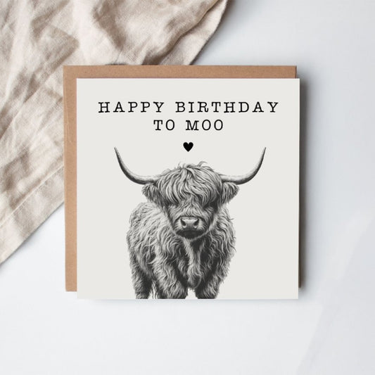 Happy Birthday To Moo Greeting Card