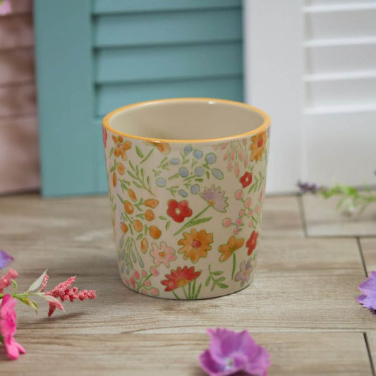 Stoneware Pretty Floral Plant Pot