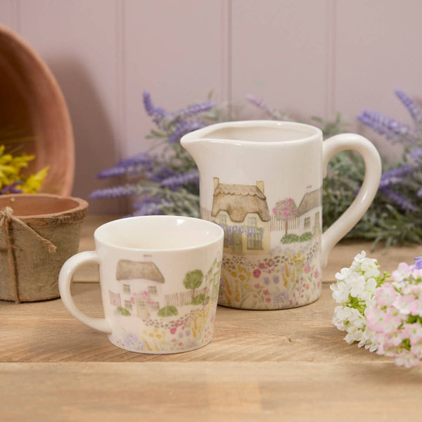 Ceramic Cottage Garden Thatched Cottage Jug