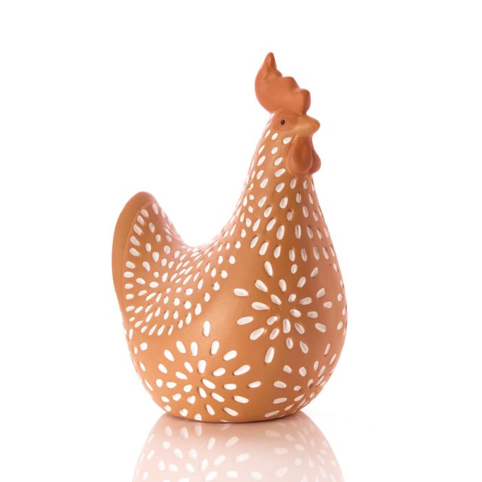 Clay Rustic Speckled Chicken Ornament