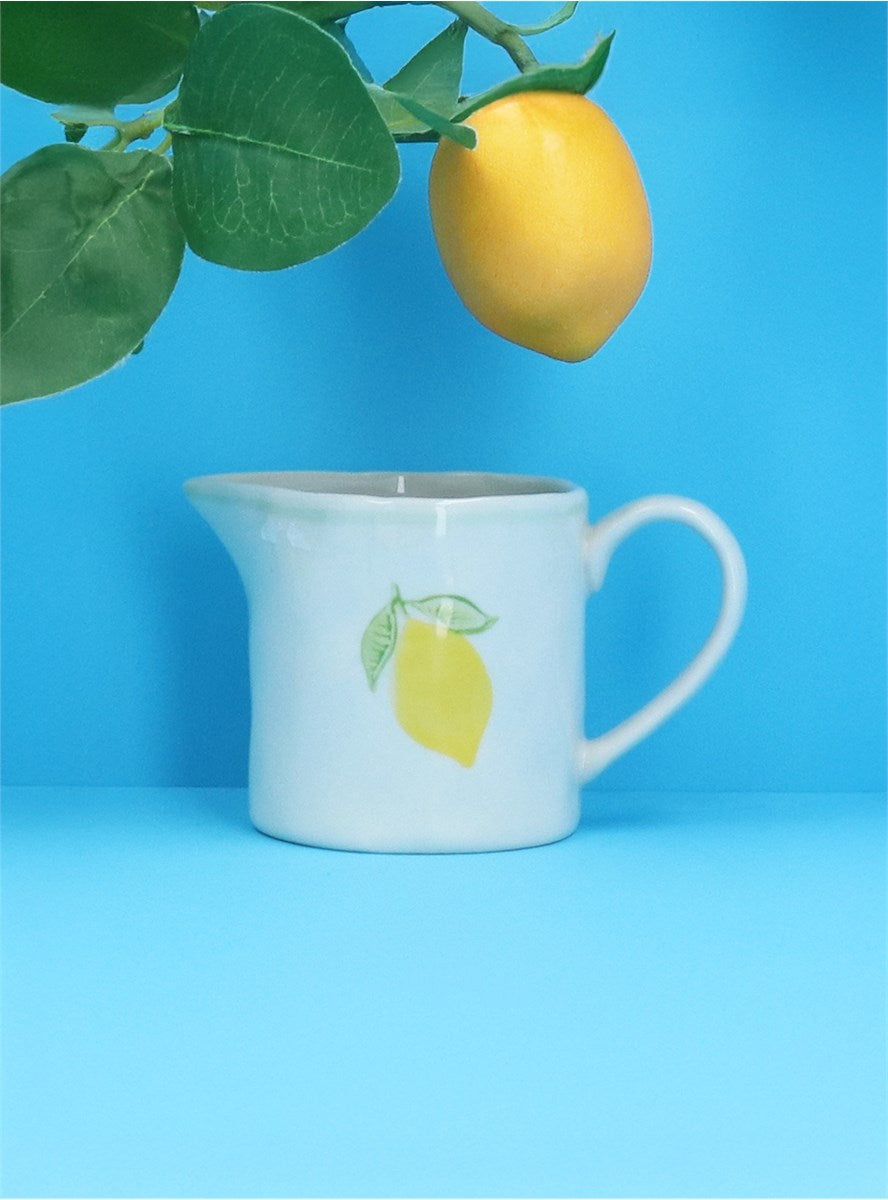 Lemon Handpainted Stoneware Mini Jug