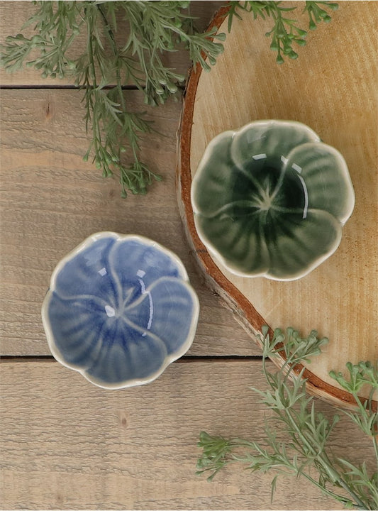 Mini Bowls | Blue & Green Flower Shapes