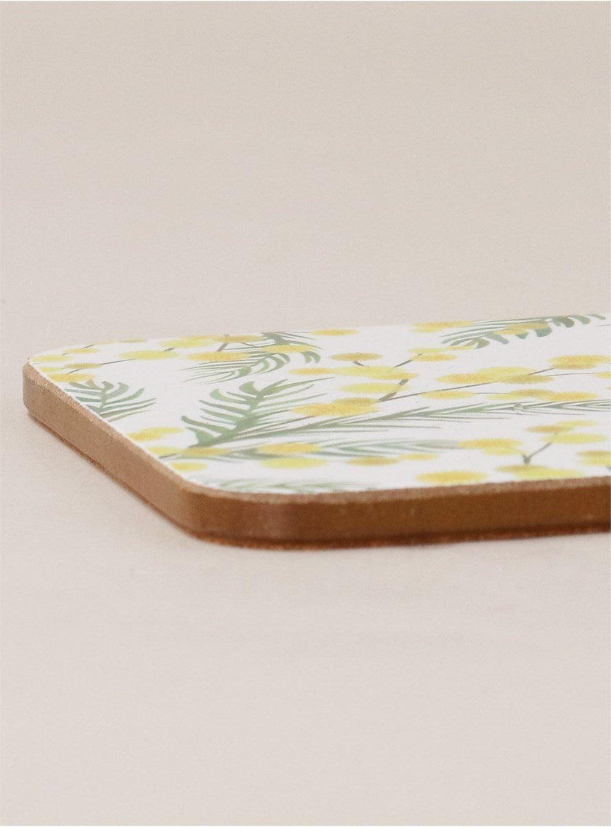 Mimosa | Cork Base Coasters 4/pack