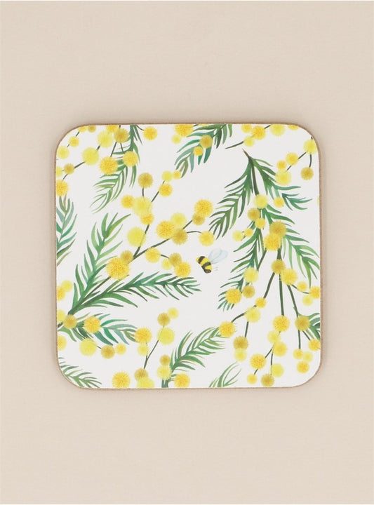 Mimosa | Cork Base Coasters 4/pack
