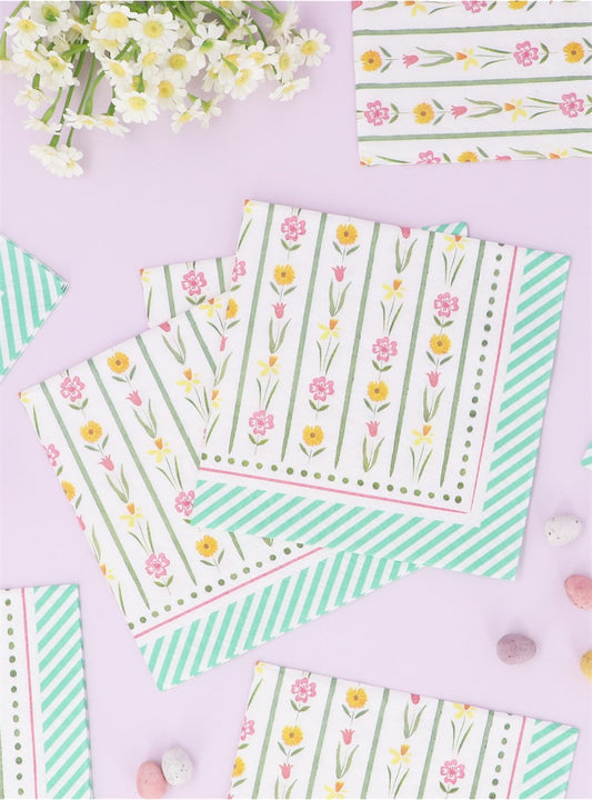 Pastel Flowers Paper Napkins Pack|20