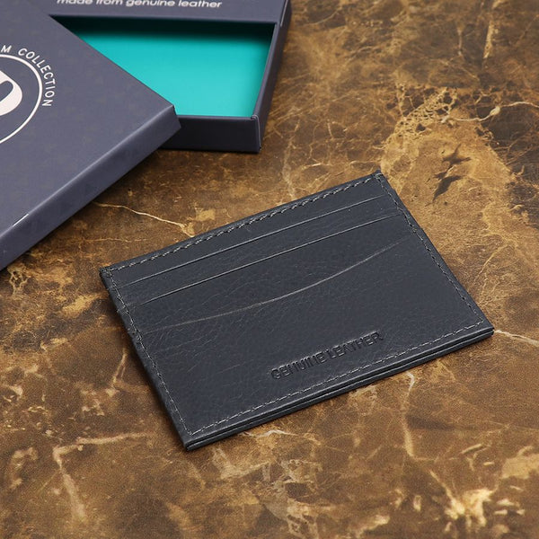 SLATE BLUE LEATHER CARD HOLDER