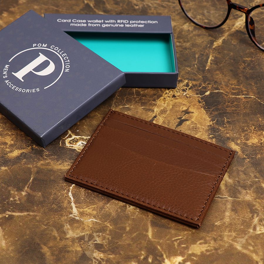 FOSSIL BROWN LEATHER CARD HOLDER