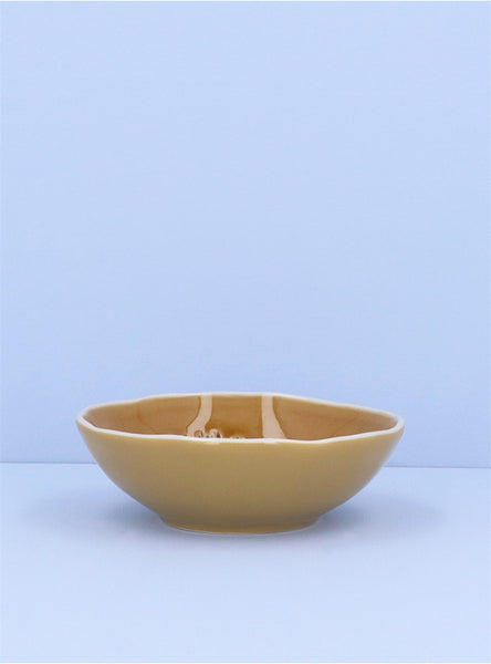 Ochre Meadow | Stoneware Shallow Bowl