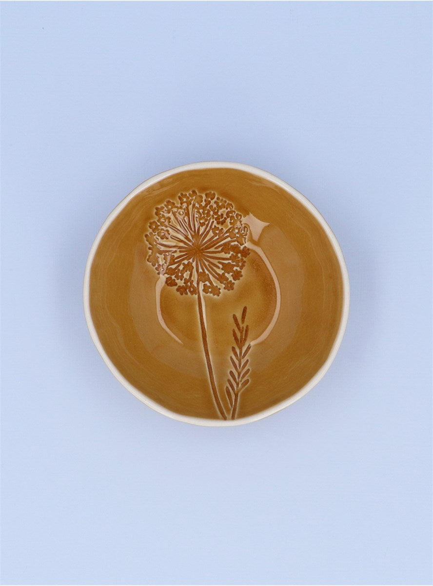 Ochre Meadow | Stoneware Shallow Bowl