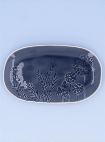 Blue Meadow | Stoneware Oval Plate