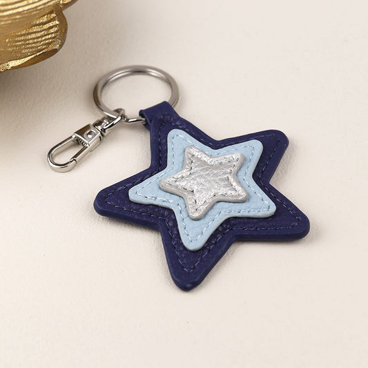 BLUE MIX STAR KEYRING
