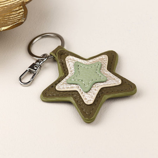 KHAKI MIX STAR KEYRING