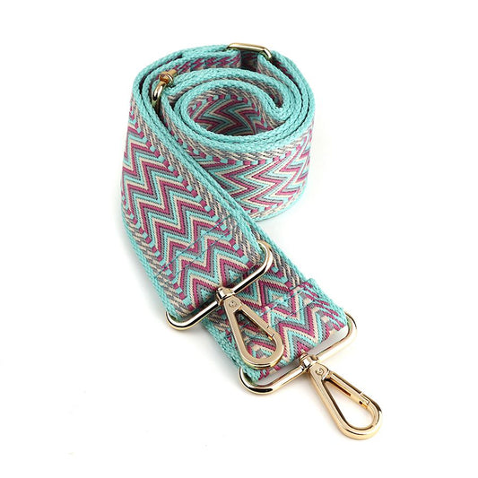 PASTEL COLOURED ZIG ZAG WOVEN INTERCHANGEABLE BAG STRAP