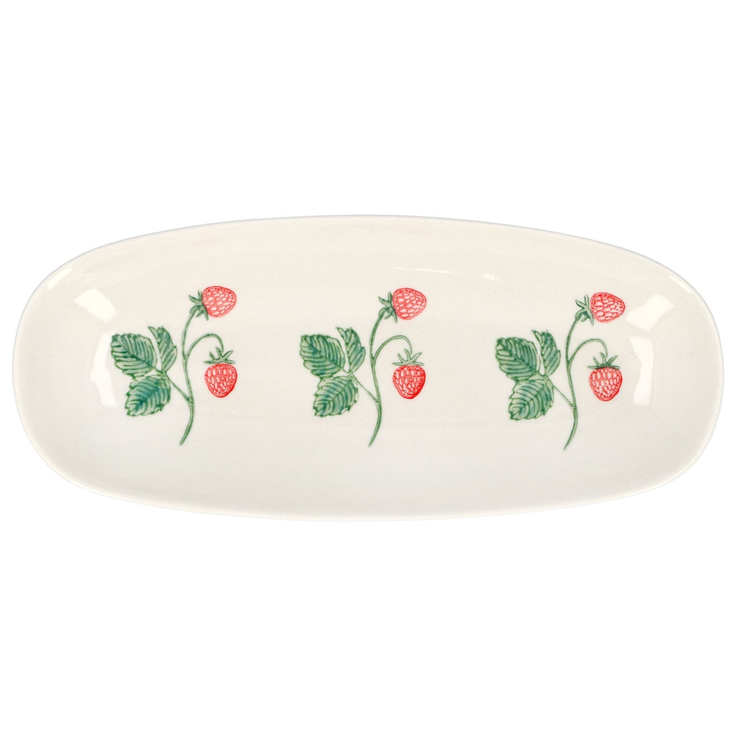 Strawberries | Stoneware Oval Plate