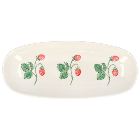 Strawberries | Stoneware Oval Plate