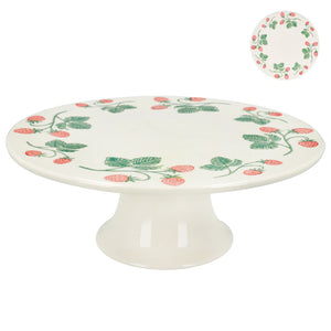 Strawberries | Stoneware Cake Stand