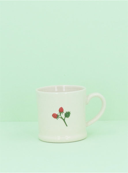 Embossed Strawberries | Stoneware Mini Mug