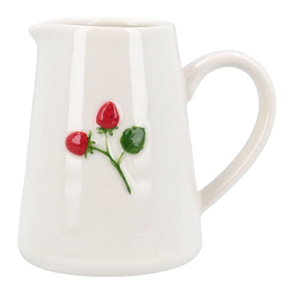 Embossed Strawberries | Stoneware Mini Jug