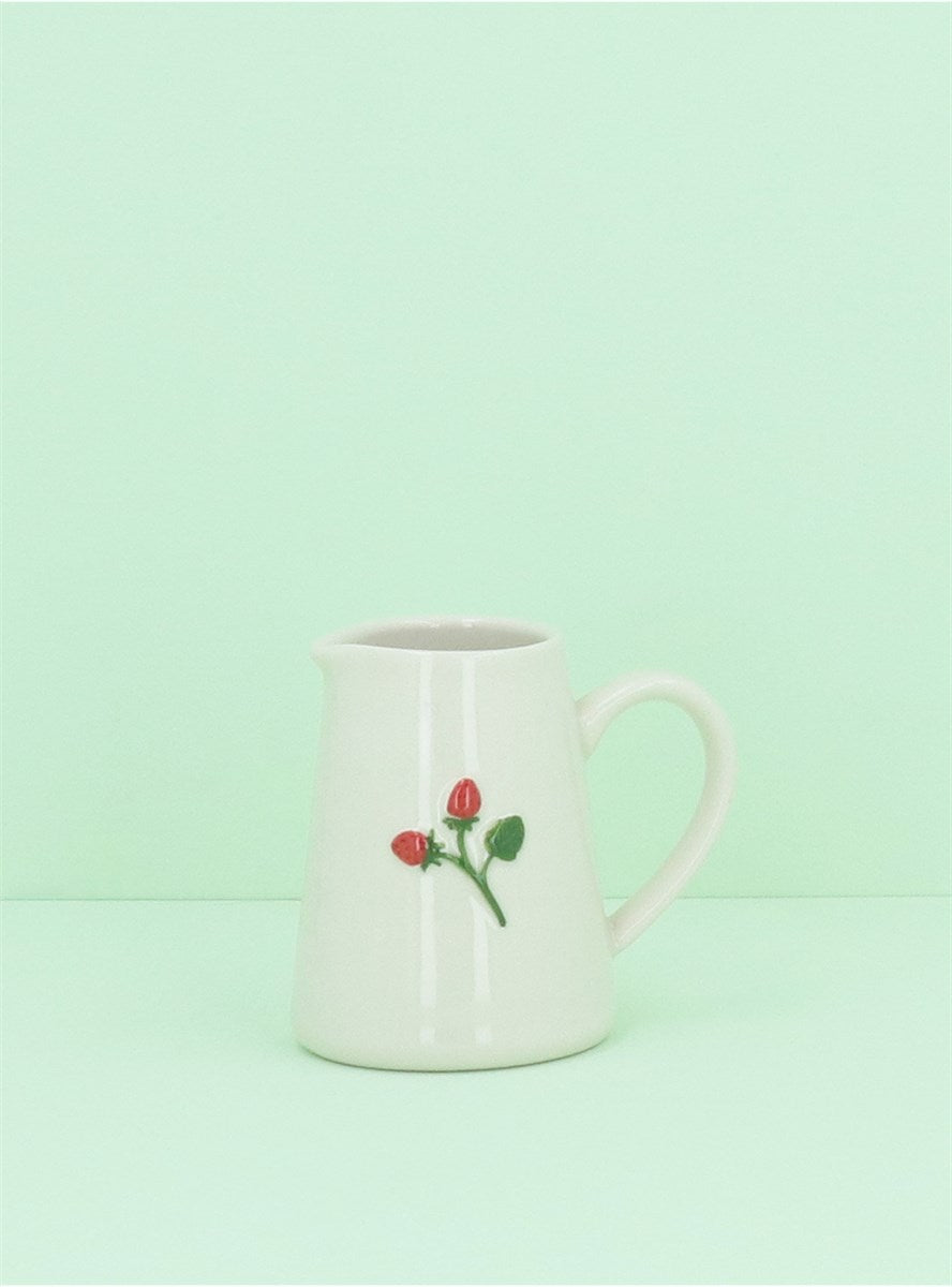 Embossed Strawberries | Stoneware Mini Jug