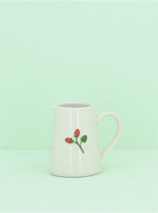 Embossed Strawberries | Stoneware Mini Jug