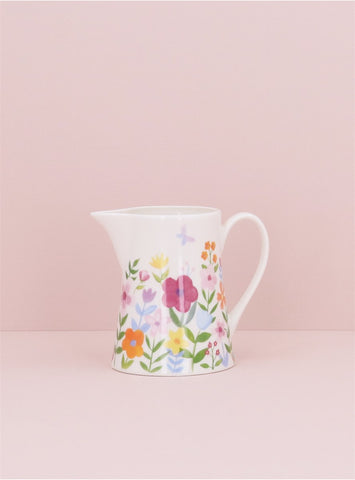 Pastel Flowers | Bone China Jug | Sml