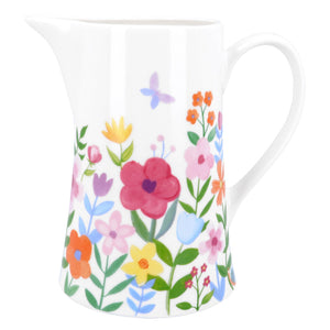 Pastel Flowers Bone China Jug | Med