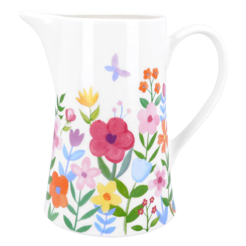 Pastel Flowers Bone China Jug | Med