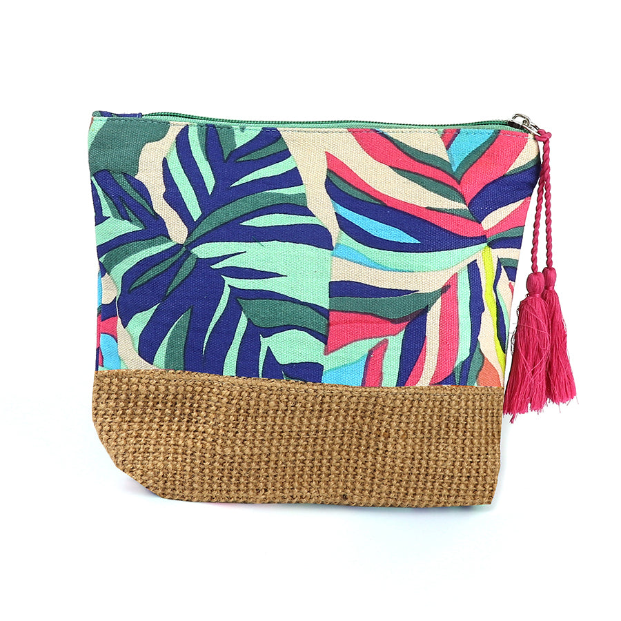 Tropical Multi Print Small Travel Bag Hessian Base