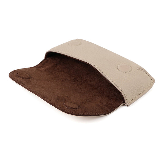 Beige Vegan Leather Glasses Case
