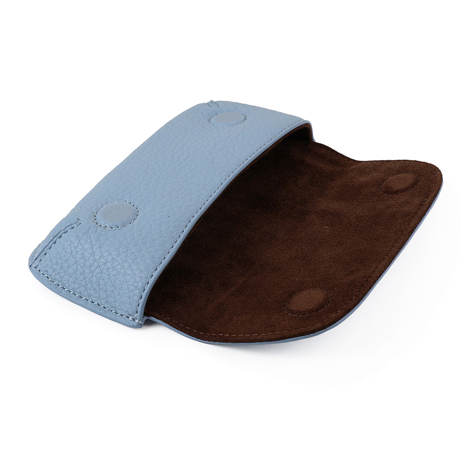 Light Blue Vegan Leather Glasses Case