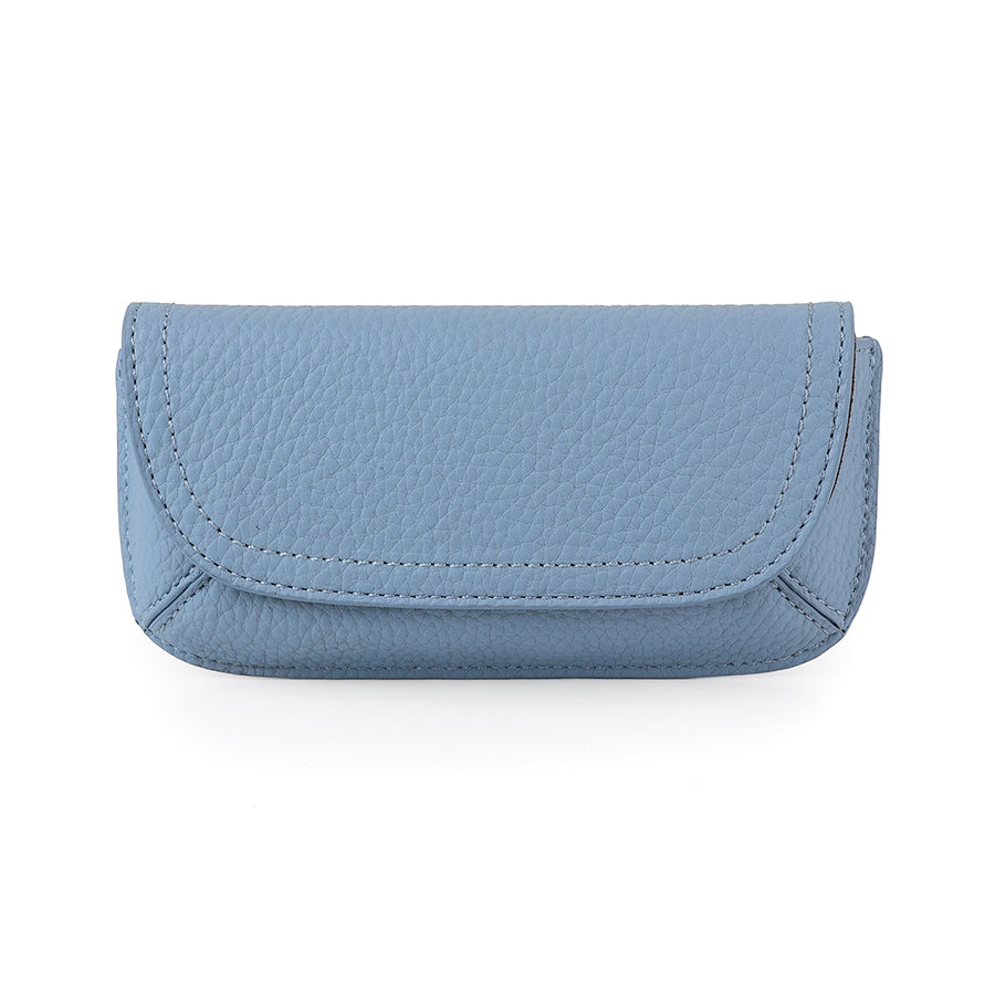 Light Blue Vegan Leather Glasses Case