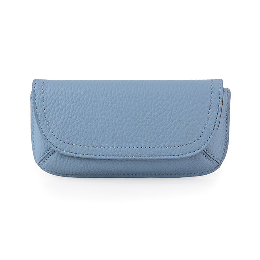 Light Blue Vegan Leather Glasses Case