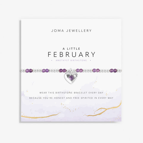 Joma Jewellery | A Little | Birthstone 'February' Bracelet